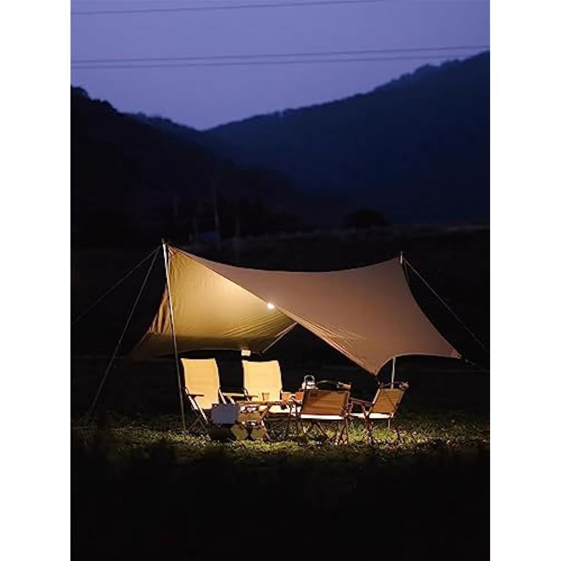 4.5x4.5m Waterproof Camping Tarp – Ultralight Hexagon Shelter