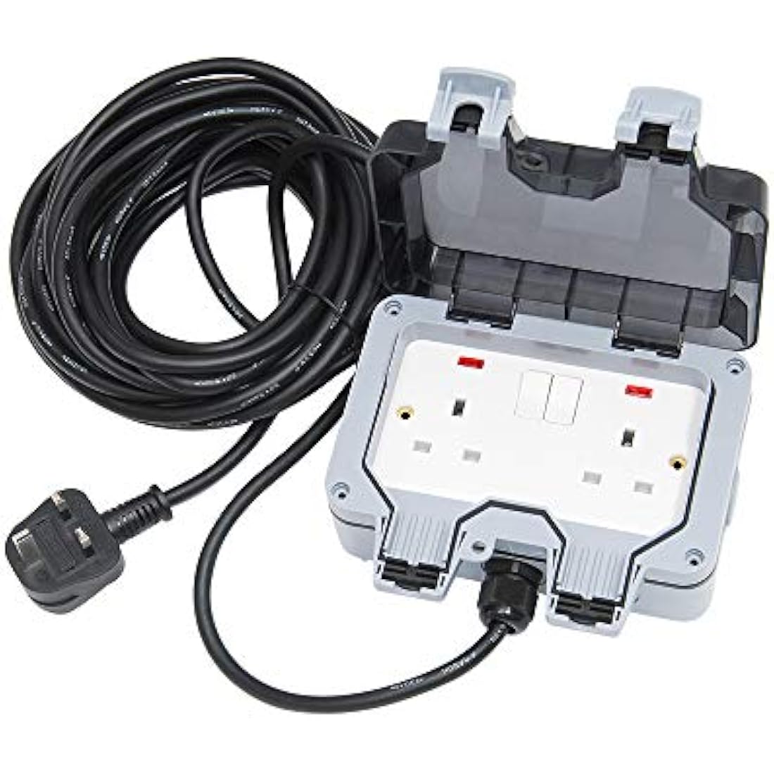 10M Outdoor Extension Lead – IP66 Waterproof 2 Way Socket
