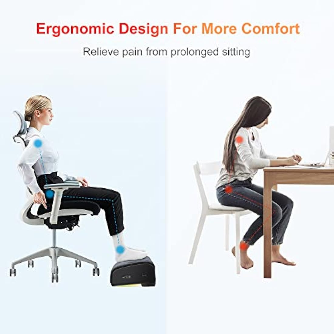 Comfier Heated Foot Rest | Ergonomic Memory Foam Under Desk Foot Warmer