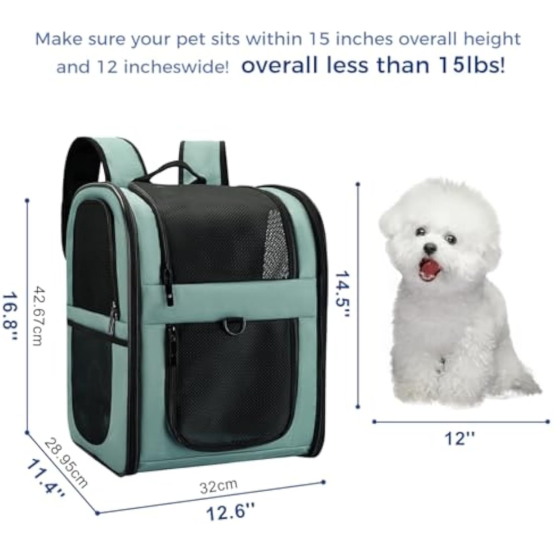 Apollo Walker Pet Carrier Backpack – Large Airline Approved Travel Bag, Blue