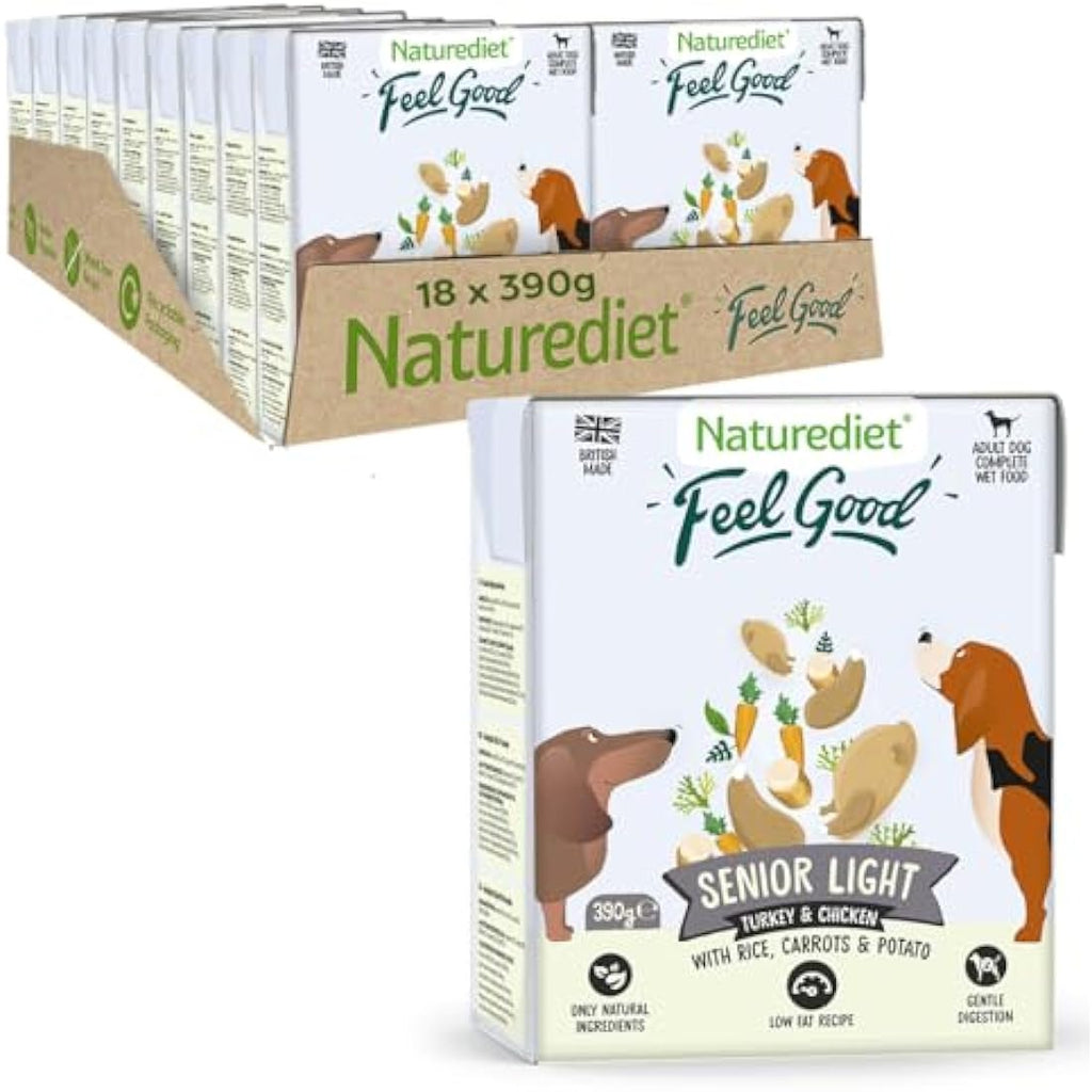 Naturediet Feel Good Senior-Lite Wet Dog Food - Natural 18 x 390g