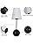 Modern Wall Sconce Set of 2 – White Fabric Shade Lamp