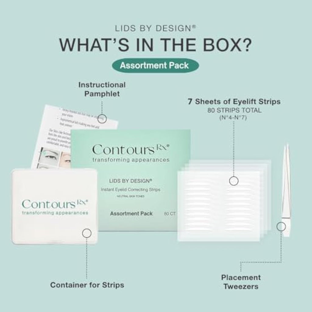 Contours Rx Lids by Design Eyelid Lift Strips for Hooded Eyes - 160 CT