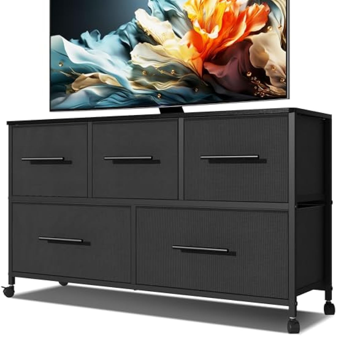 Jolof Store 5-Drawer Fabric Dresser | Rolling Storage Chest for Bedroom