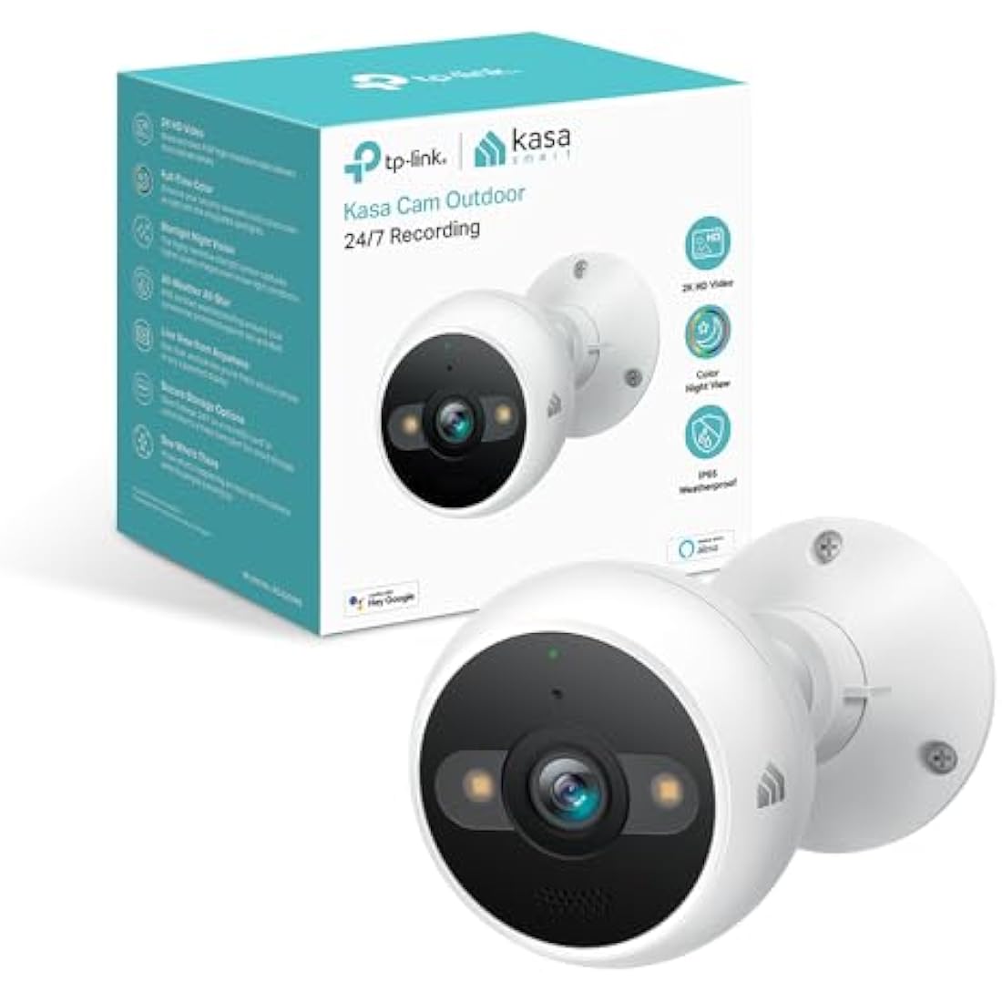 Kasa 4MP 2K Outdoor Security Camera – IP65 Weatherproof & Night Vision