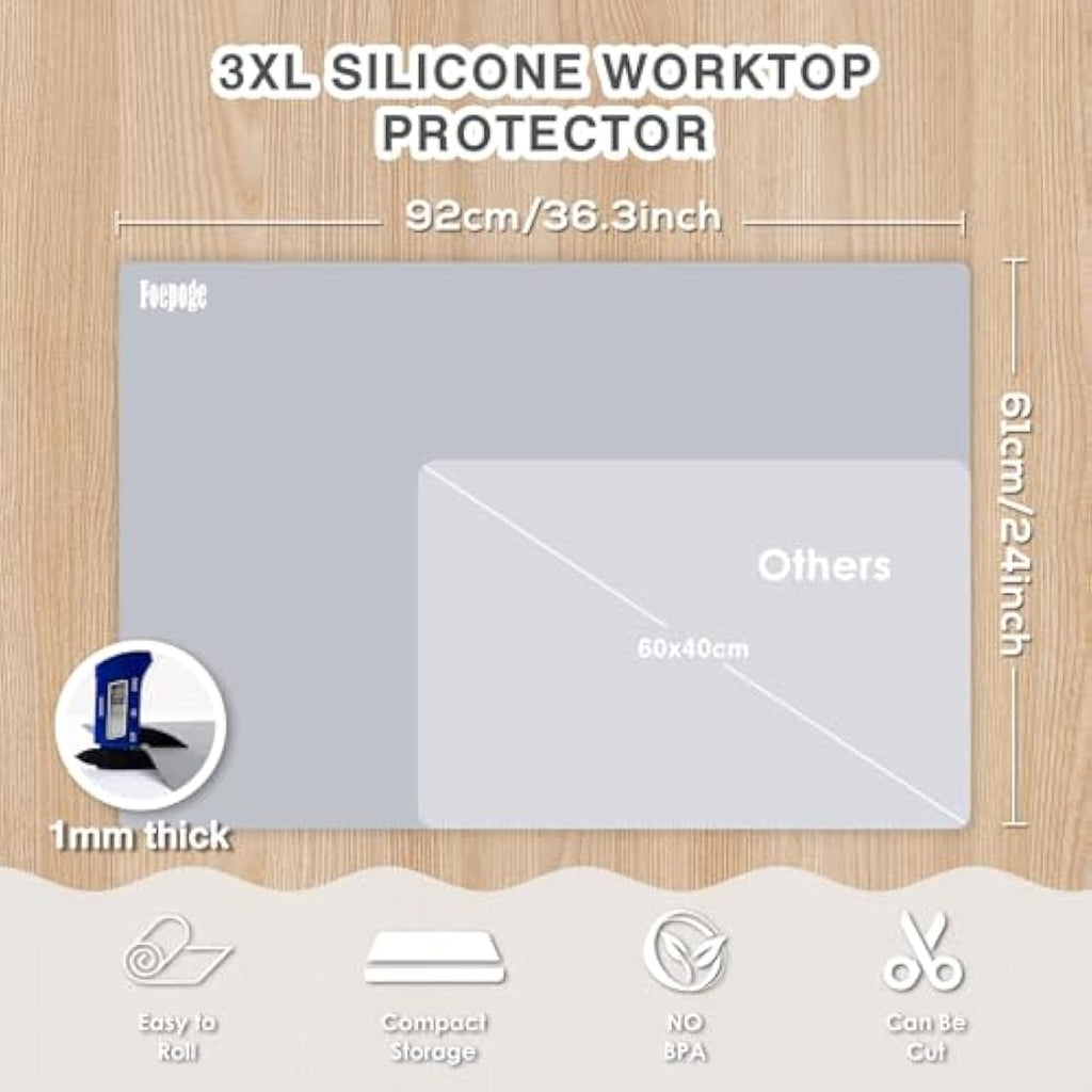 Extra Large Silicone Craft Mat for Epoxy Resin, 36x24" - Grey