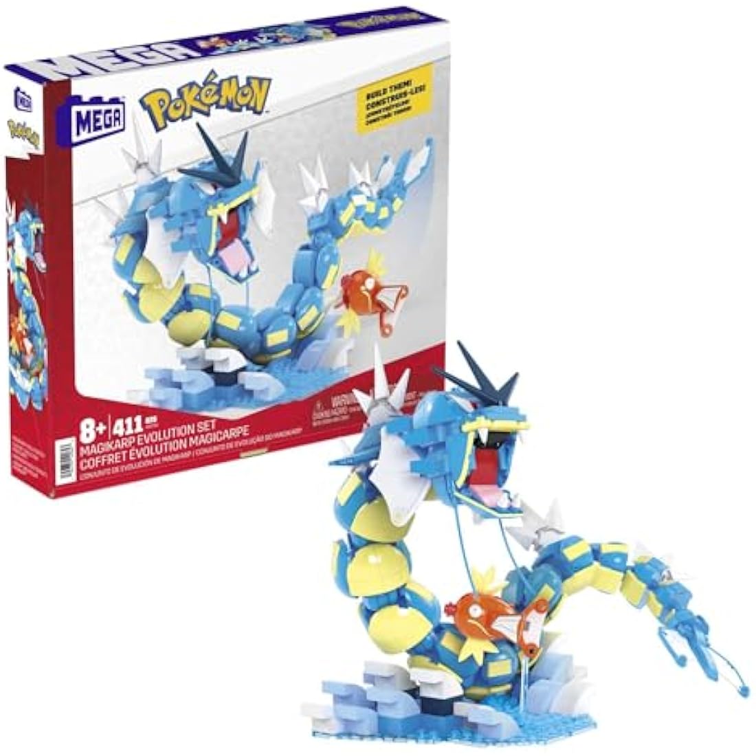 MEGA Pokémon Magikarp Evolution Set – 411 Piece Gyarados Building Toy