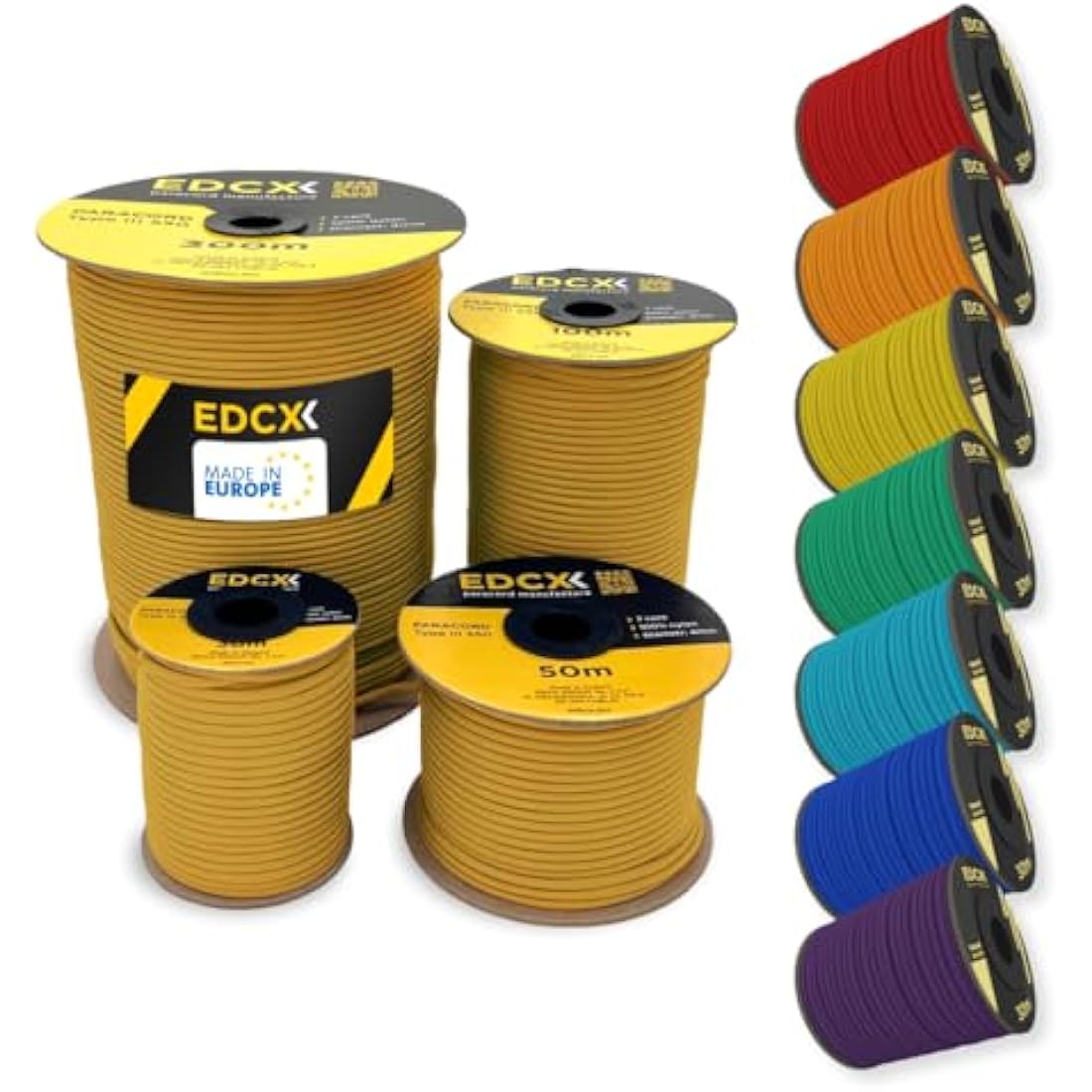 EDCX 550 Paracord – 4mm 7-Strand Nylon Rope for Camping and DIY