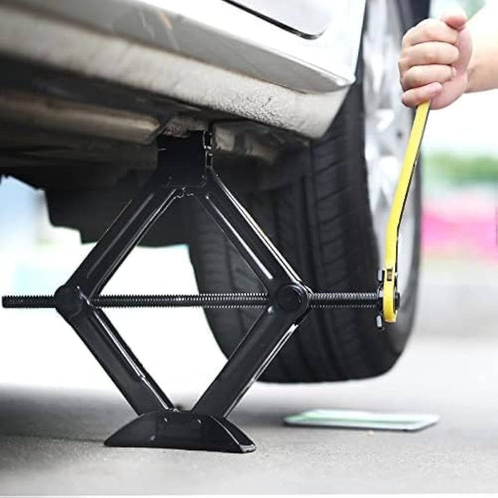 LEADSTAND 2-Ton Scissor Jack Kit with Lug Wrench and Drill Adapter