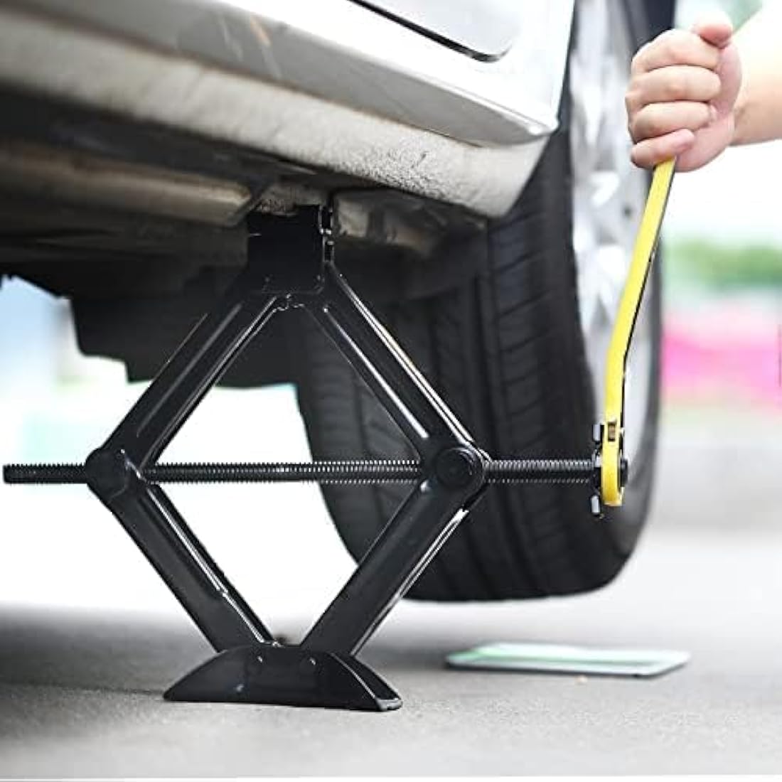LEADSTAND 2-Ton Scissor Jack Kit with Lug Wrench and Drill Adapter
