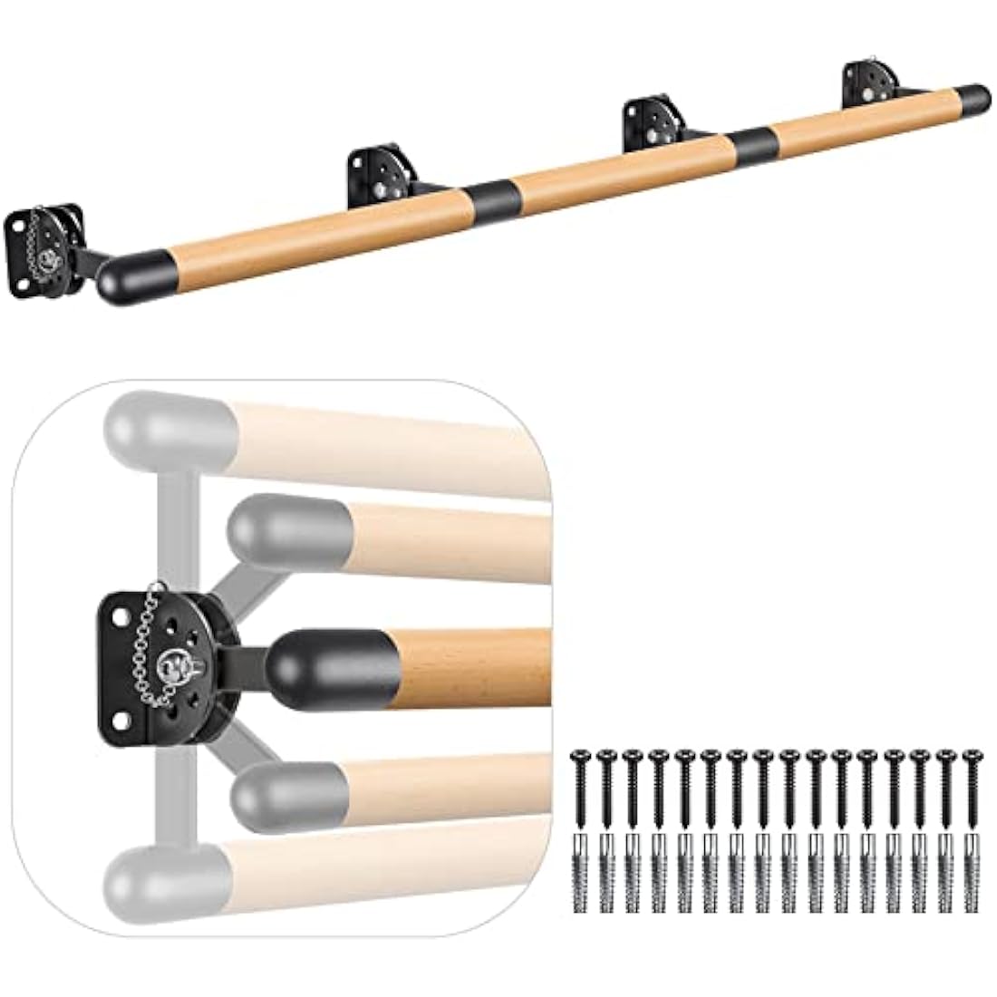 Wall Mounted Wooden Ballet Barre – Adjustable Dance Bar
