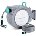 HAUSHOF 30m Wall Mounted Retractable Garden Hose Reel with 10-in-1 Spray Gun