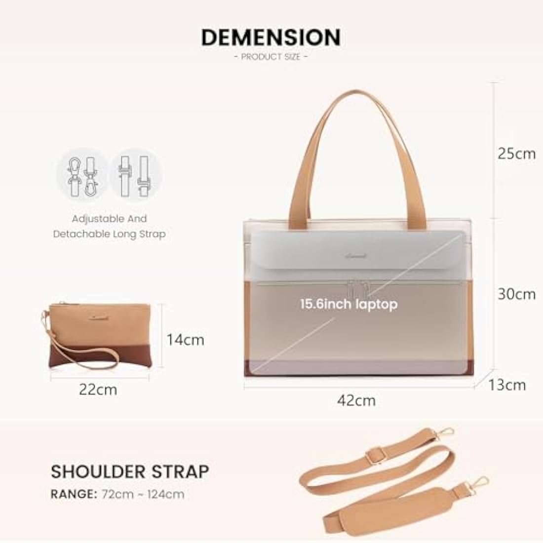 LOVEVOOK Laptop Tote Bag for Women | 15.6 Inch PU Leather Work Briefcase