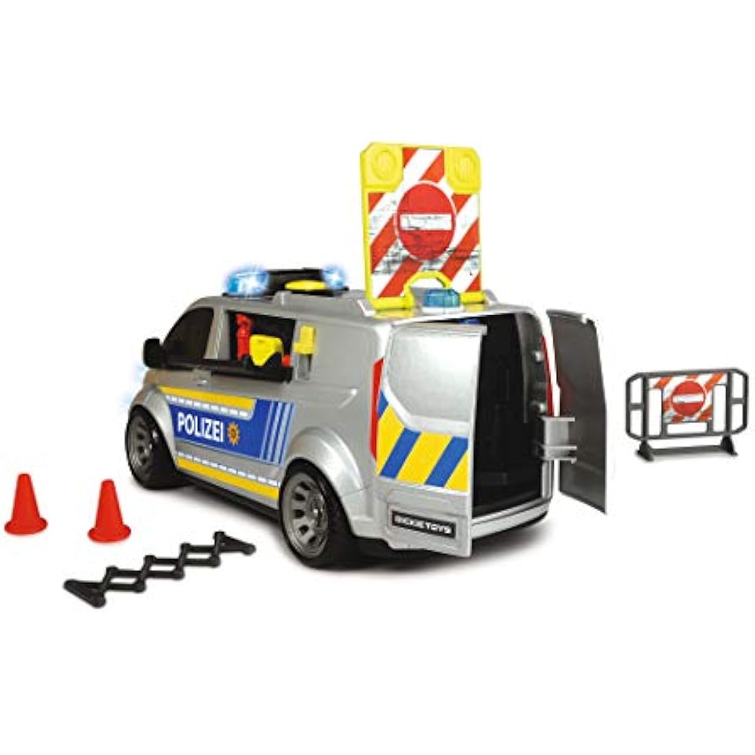Dickie Toys Ford Transit Police Car – 28cm Toy Van with Siren and Lights