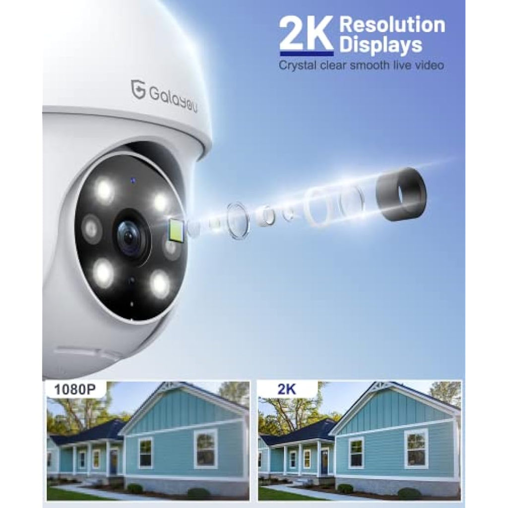 GALAYOU 2K Outdoor Security Camera – 360° WiFi Pan-Tilt CCTV (2-Pack)