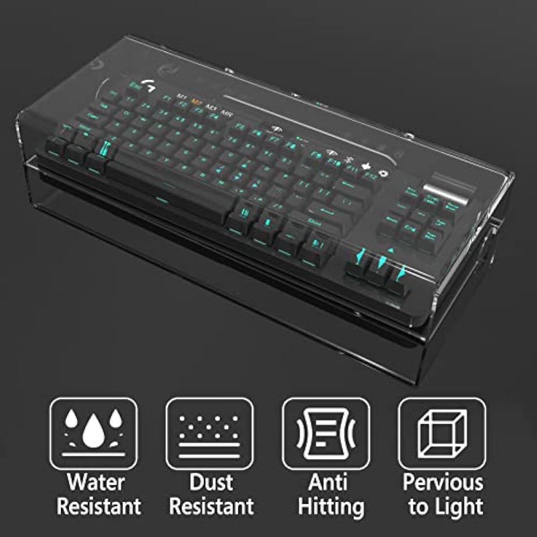 Geekria Clear Acrylic TKL Keyboard Dust Cover for 87 Key Mechanical Gaming