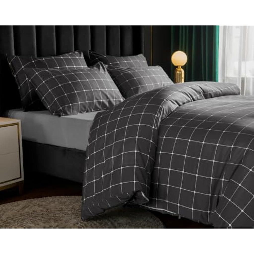 Lazzaro King Size Duvet Cover Set | Soft Microfiber 3pc Bedding Set
