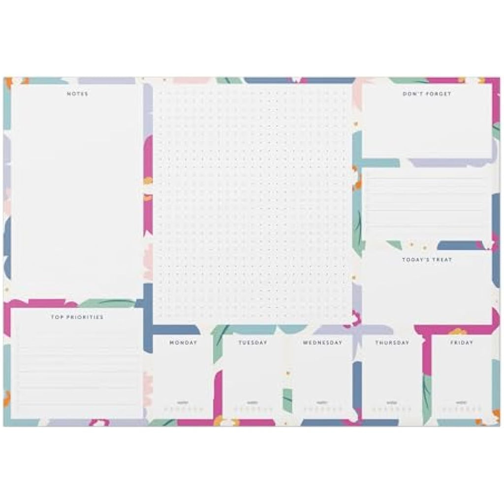 Busy B Floral A3 Desk Pad – 36 Tear-off Sheets with Year Planner