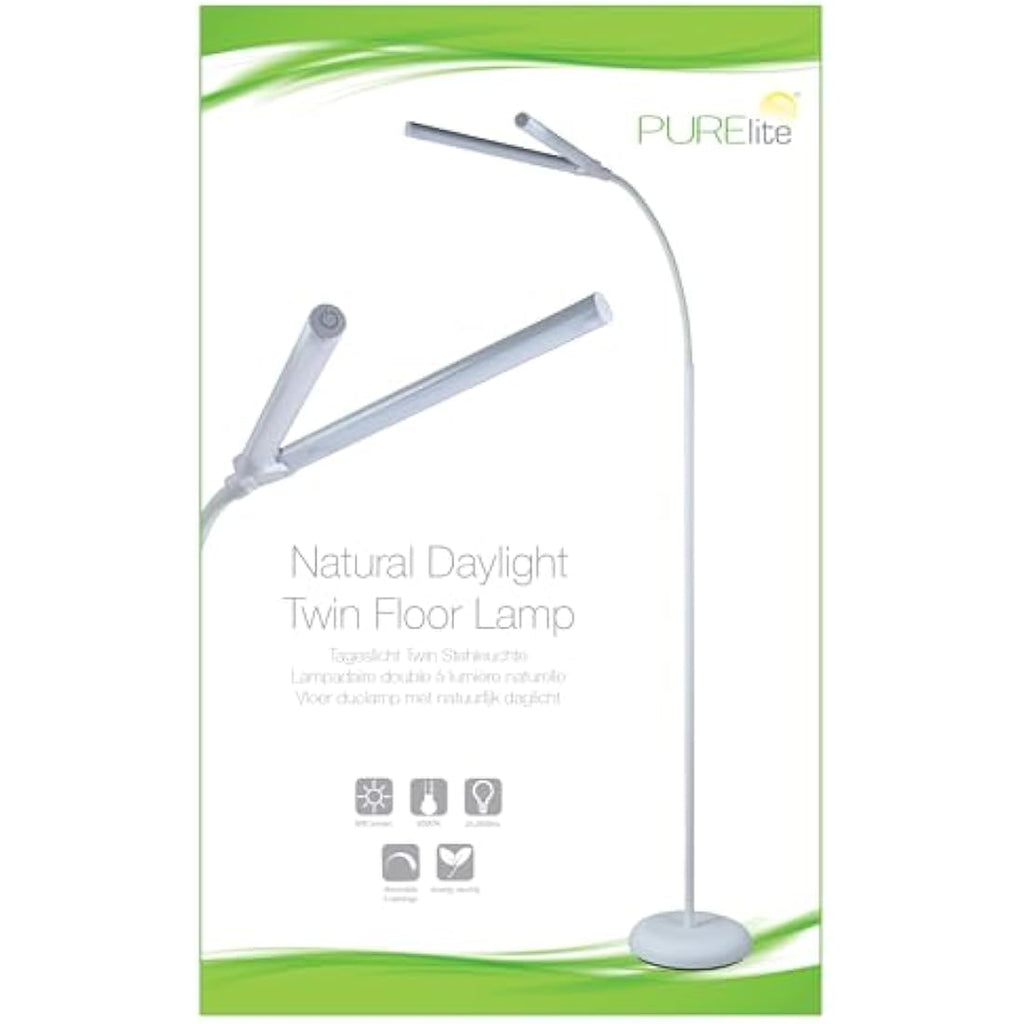 PURElite LED Floor Lamp – Twin Daylight Lights for Crafting & Reading