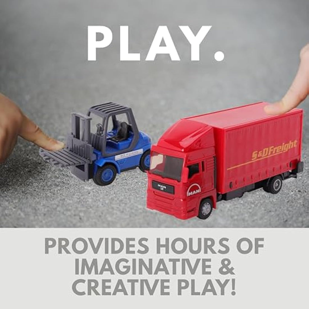 Toyland MAN Freight Truck and Forklift Set – 1:48 Scale Red Model Toy