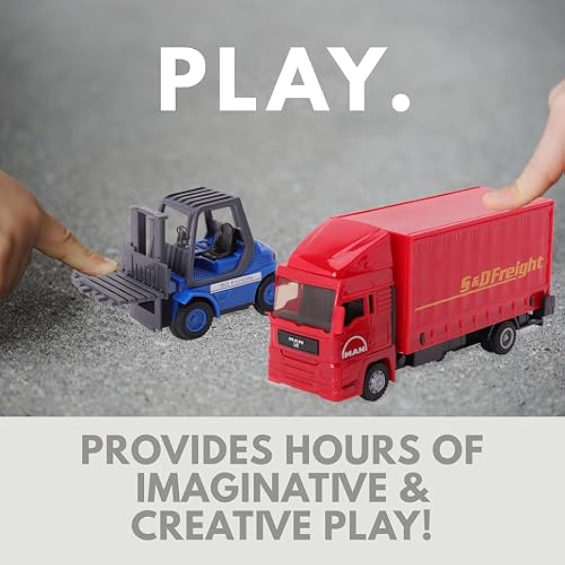Toyland MAN Freight Truck and Forklift Set – 1:48 Scale Red Model Toy