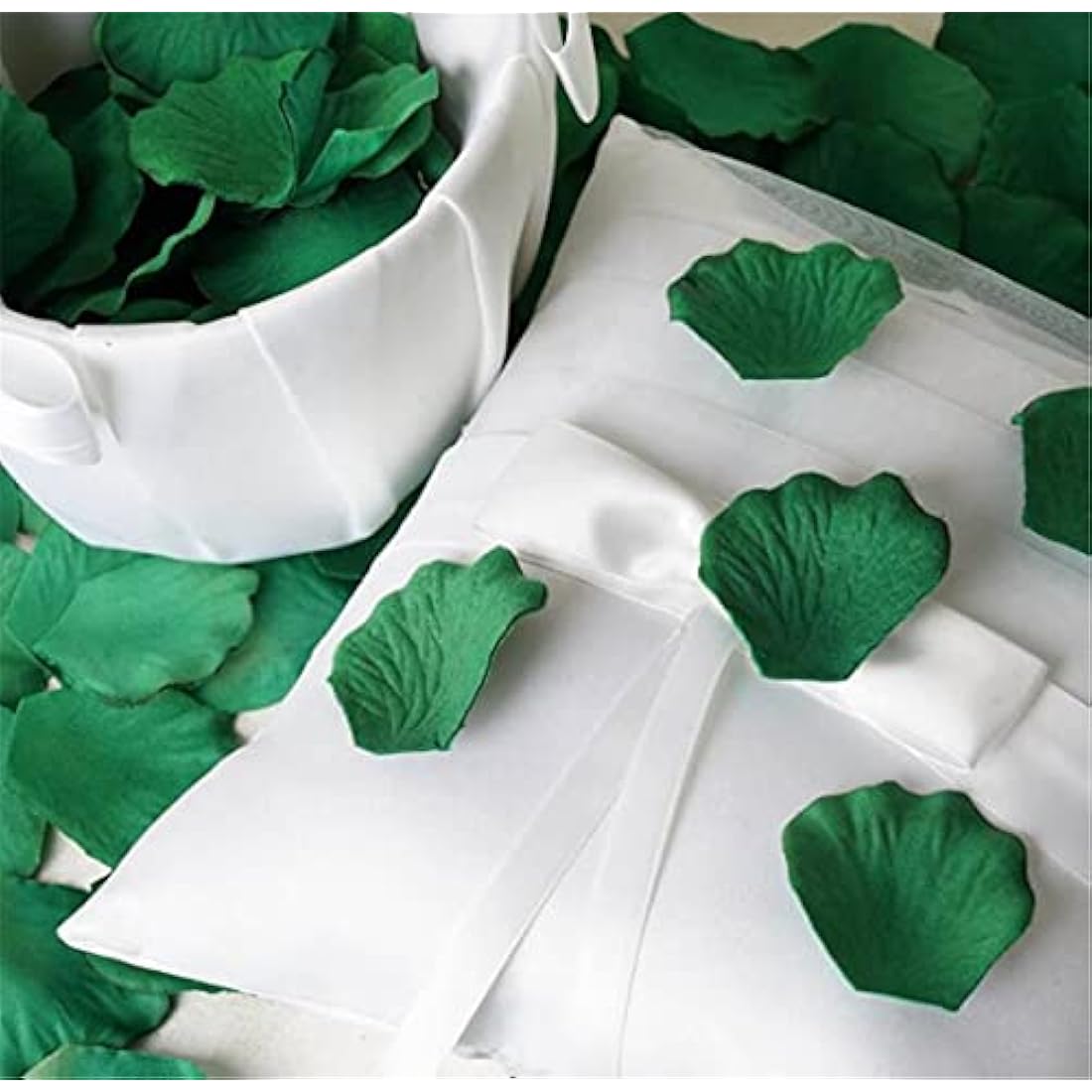 1000Pcs Silk Rose Petals – Dark Green Wedding Decoration