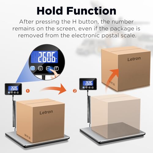 Letron Digital Postal Scale | 660lb Heavy Duty Shipping Scale with LCD