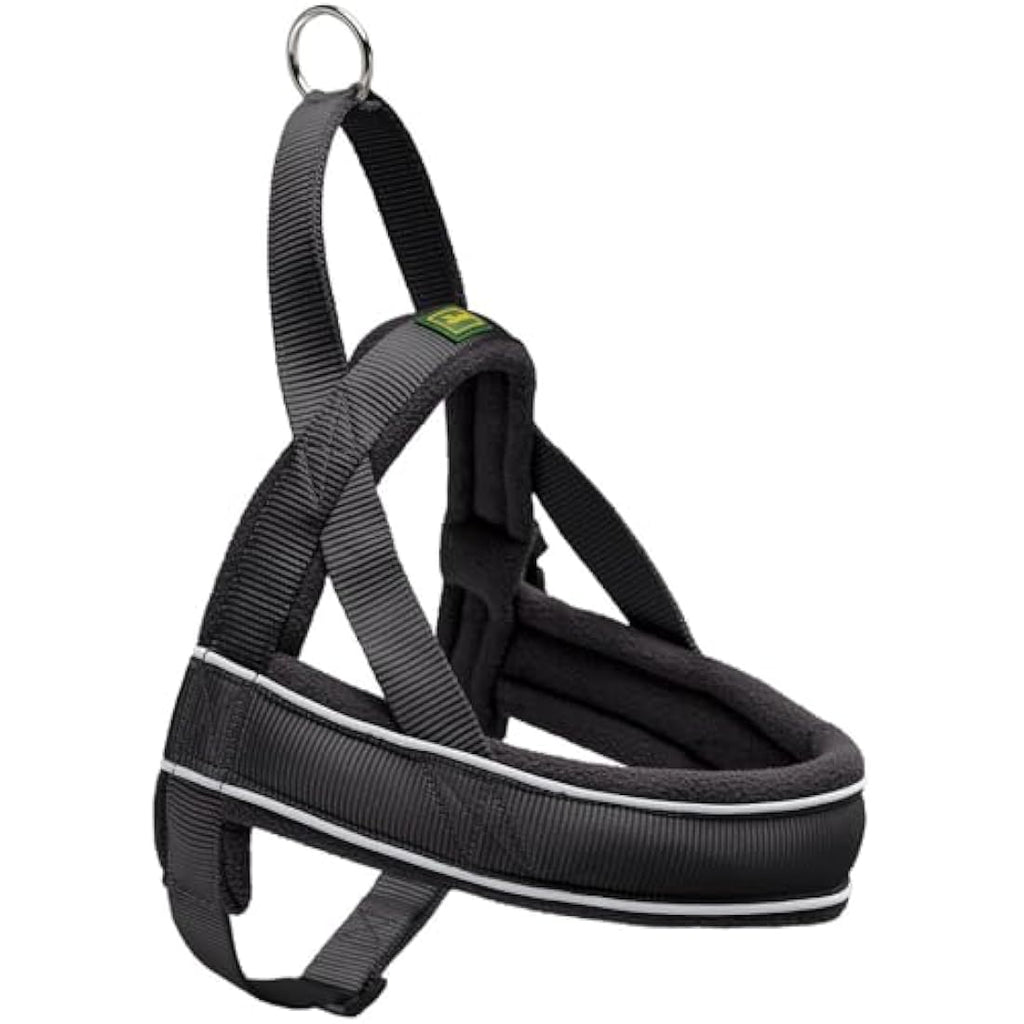 Hunter Racing Norwegian Dog Harness | Fleece Lined & Reflective | XXL Black