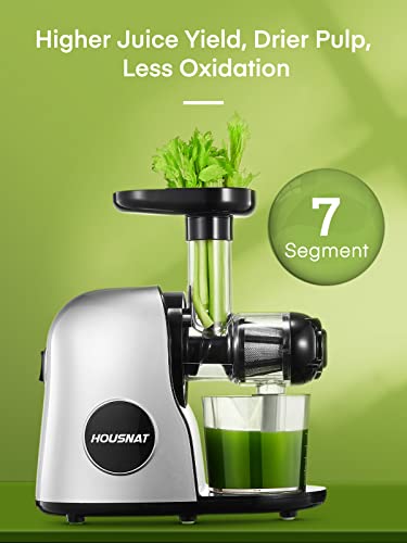 HOUSNAT Slow Masticating Juicer – Cold Press Extractor for Fruit & Veg