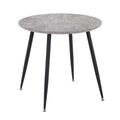 GOLDFAN Round Dining Table – 80cm Industrial Grey Wood & Metal Legs