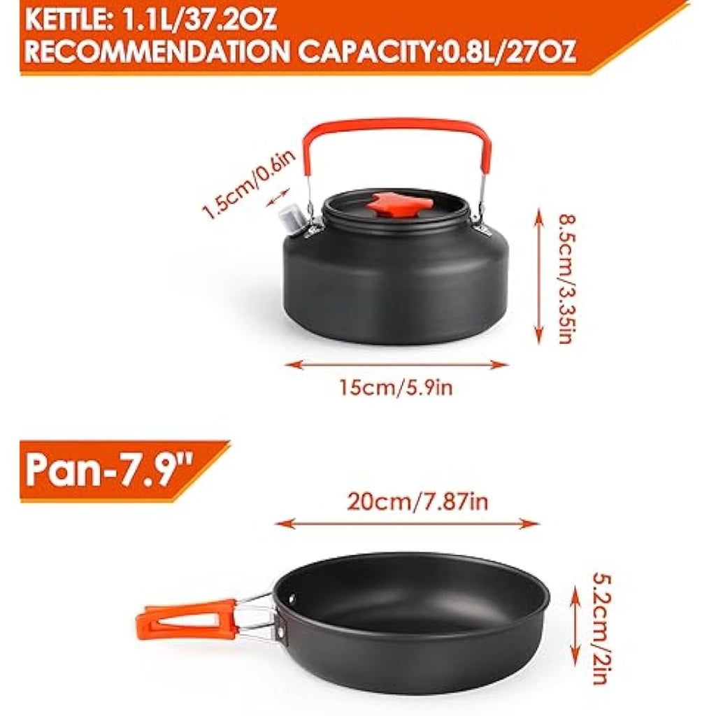 Camping Cookware Set | Anodized Aluminum Non-Stick Pot & Pan