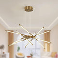 Modern LED Sputnik Chandelier | 12-Head Gold Pendant Light
