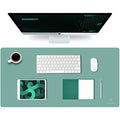 K KNODEL Dual-Sided Leather Desk Mat | Waterproof Office Pad, Green (80x40cm)
