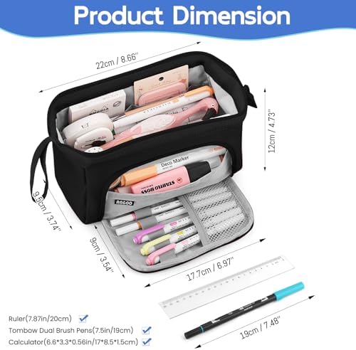 Mamowla Large Pencil Case | Durable Stationery Pouch for School