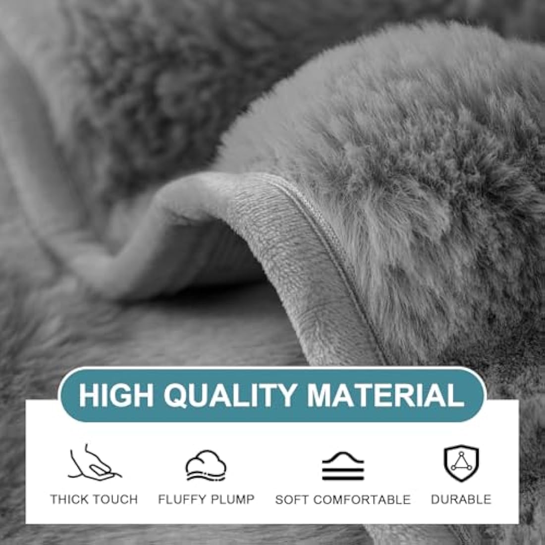 SHANNA Thick Rabbit Plush Sofa Cover – Non-Slip Faux Fur Sectional Slipcover