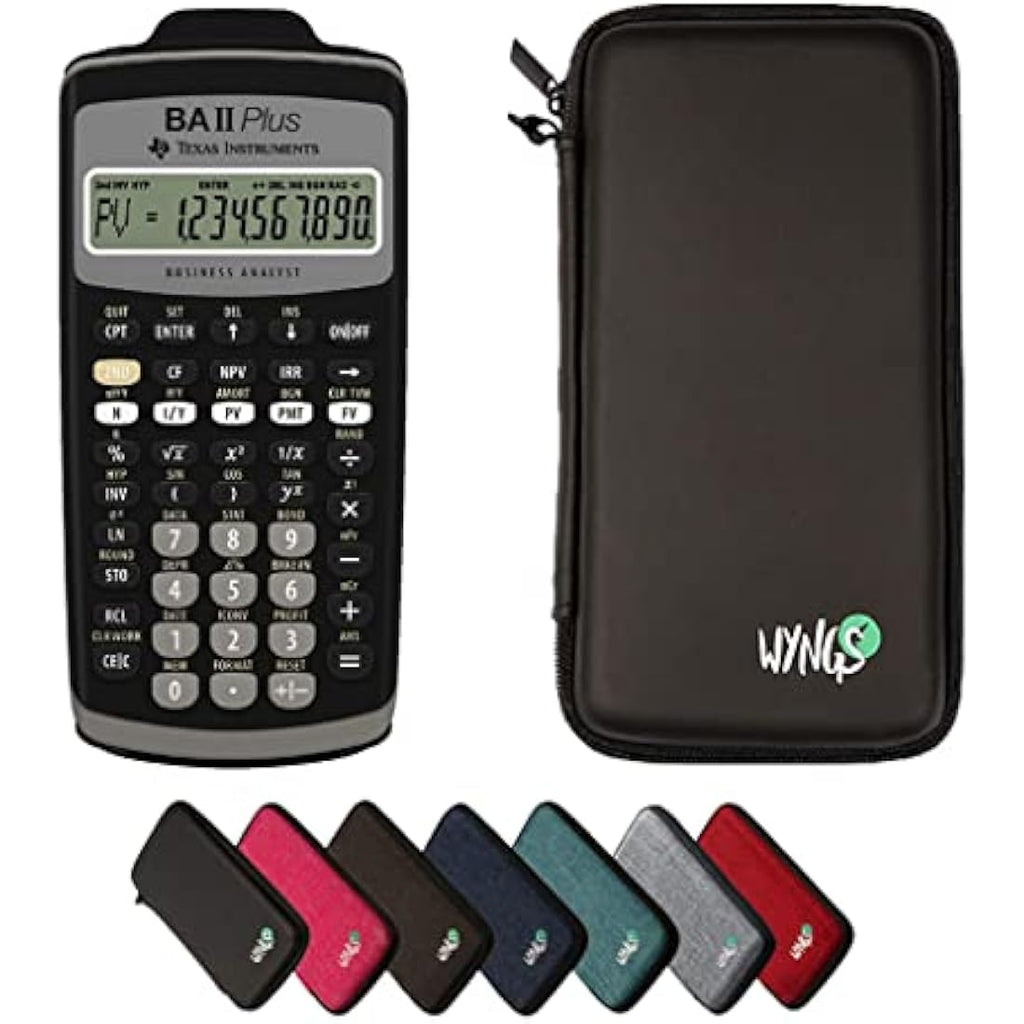 Texas Instruments TI BA II Plus Financial Calculator with Protective Case