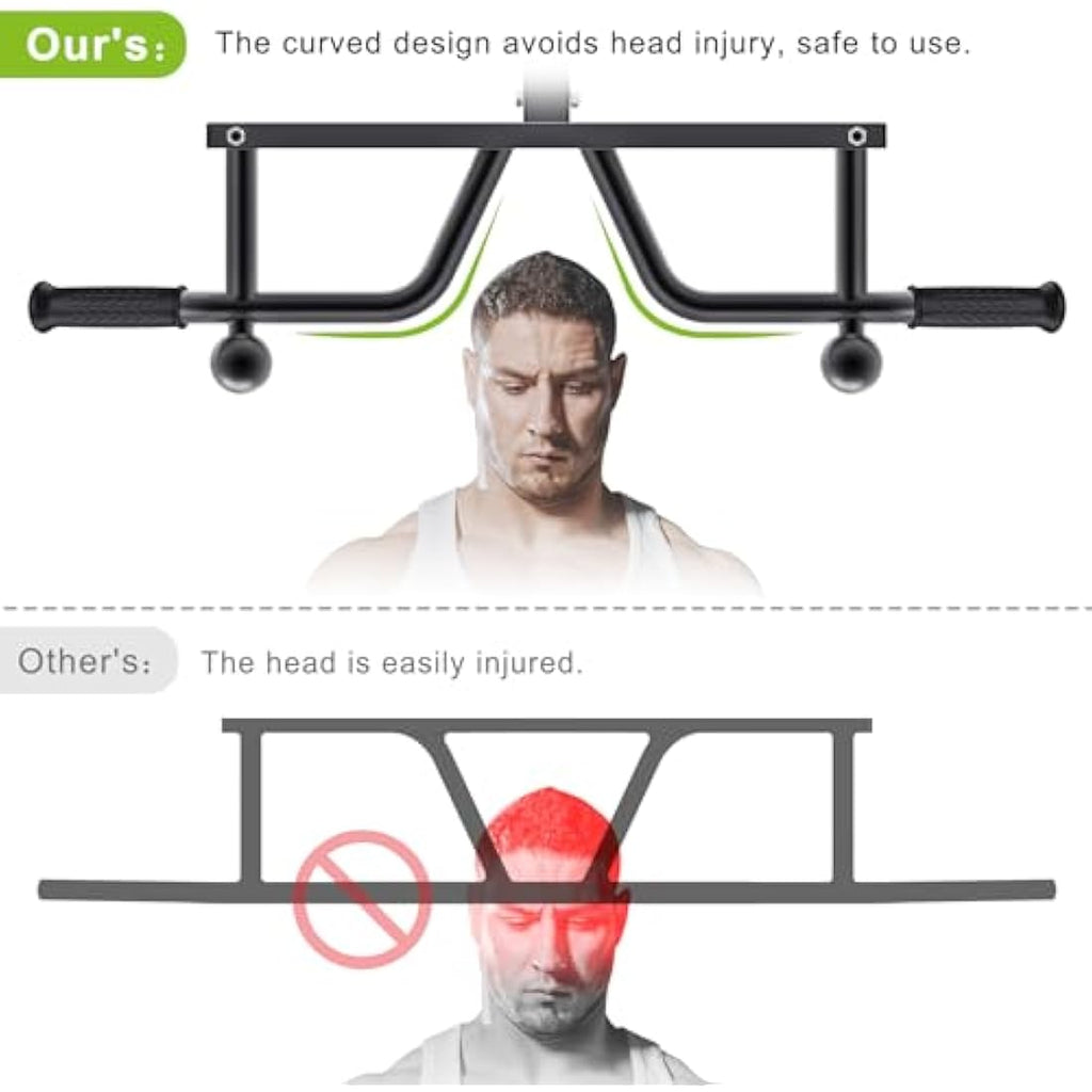 Kipika Wall Mounted Pull Up Bar – Heavy Duty 5-Grip Home Gym System