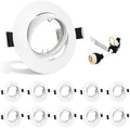 HiBay 10-Pack GU10 Recessed Ceiling Downlights | White Rotatable Spotlights
