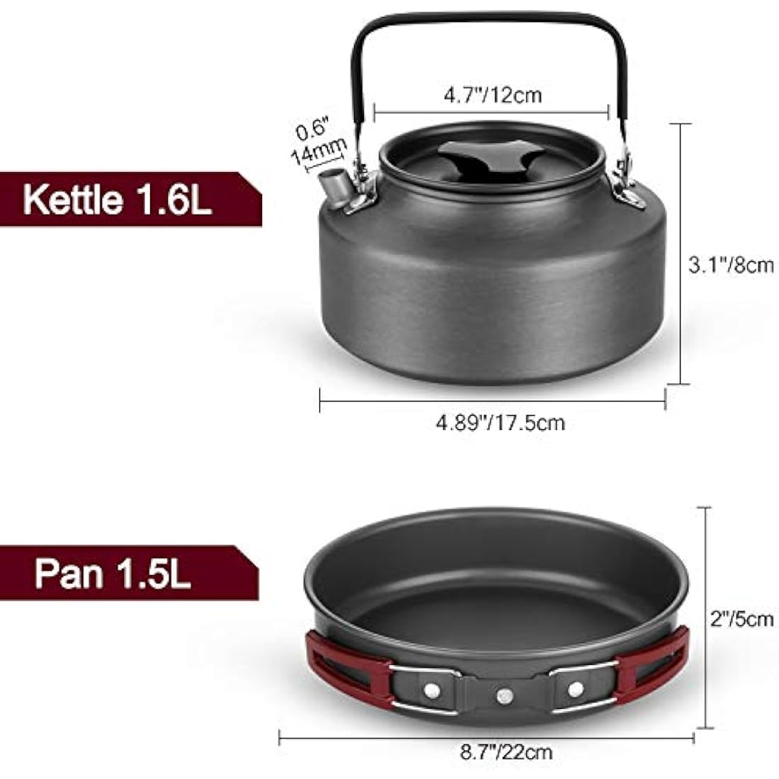 Odoland 22-Piece Camping Cookware Kit | Stainless Steel Set for 4 People