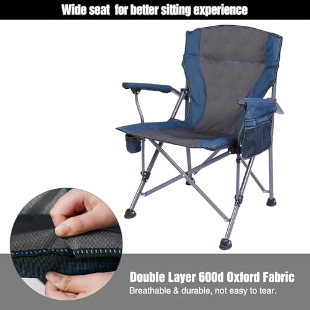 REDCAMP Oversized Folding Camping Chair | Heavy Duty 200kg - Blue