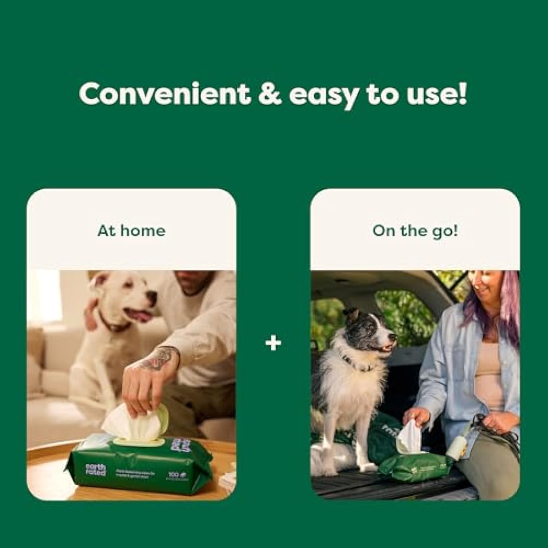 Earth Rated Unscented Pet Wipes - Hypoallergenic Grooming - 400 Count