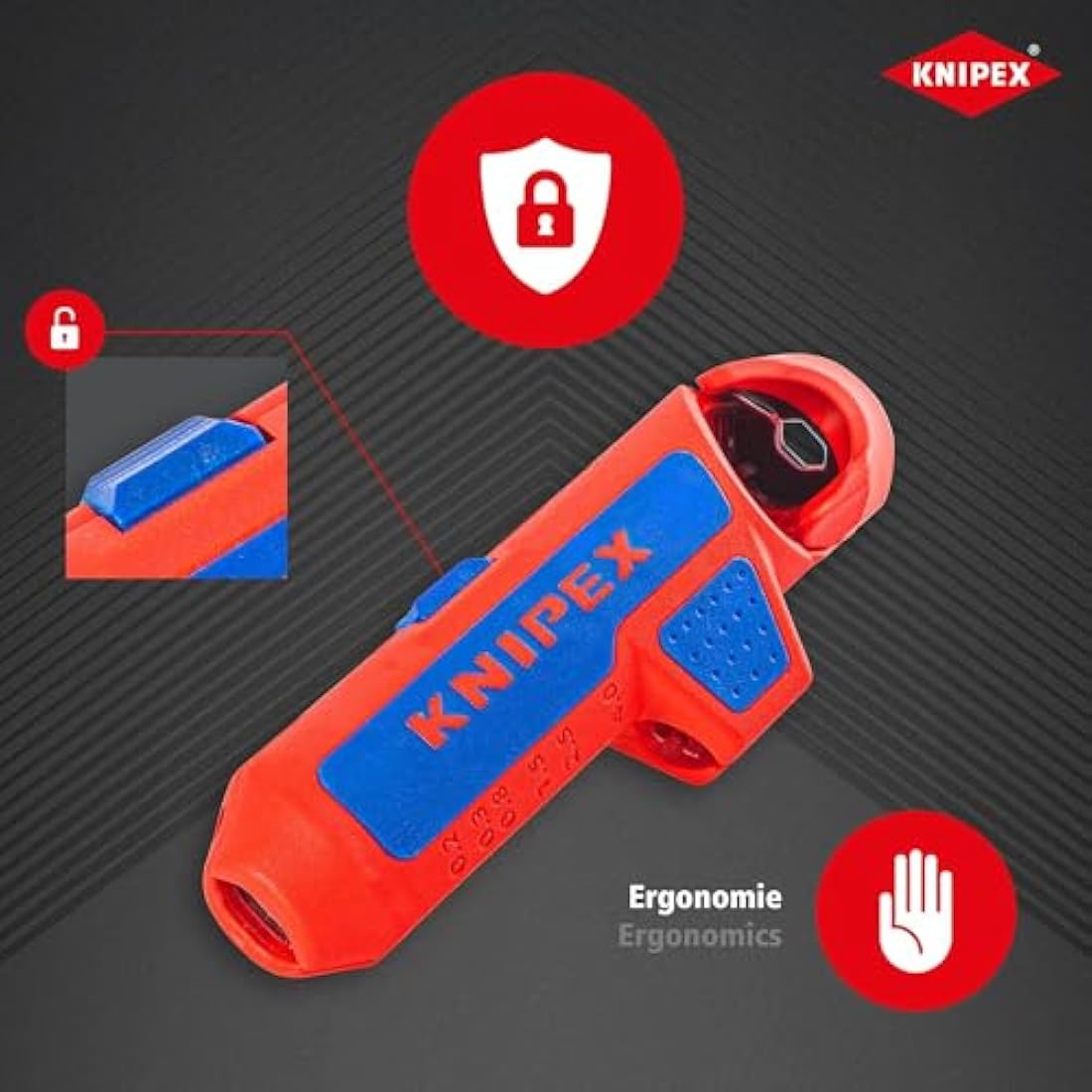 KNIPEX ErgoStrip Universal Wire Stripper for Round & Coax Cables