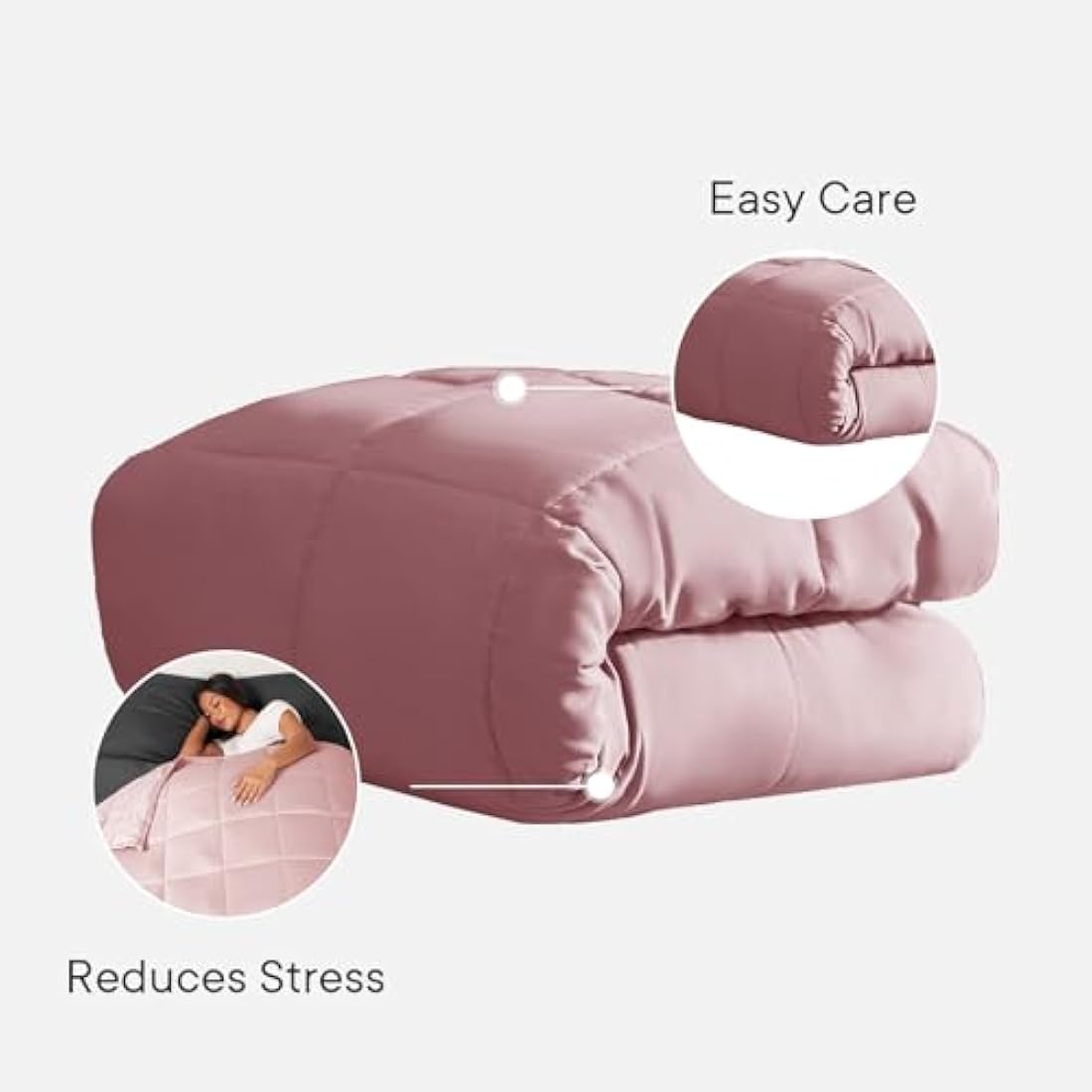 Brentfords Weighted Blanket 4kg | Anxiety Relief | Blush Pink 125x150cm
