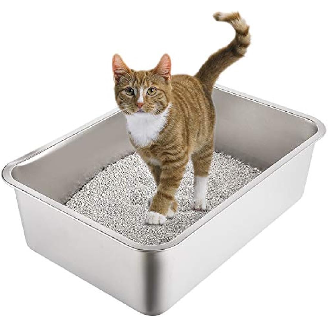 Yangbaga Stainless Steel Cat Litter Tray – Large Odorless Box