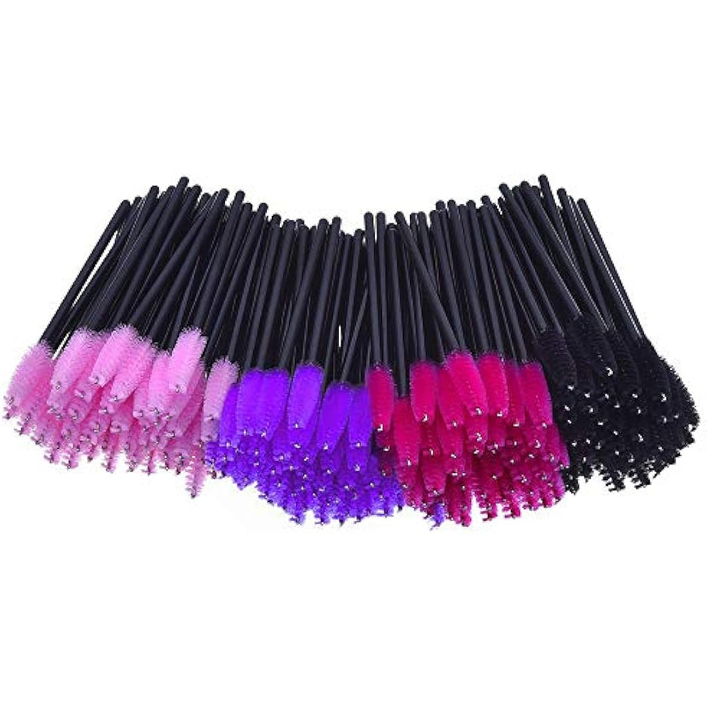 Jolof Store Disposable Mascara Wands - 200pc Multi-colored Eyelash Brushes