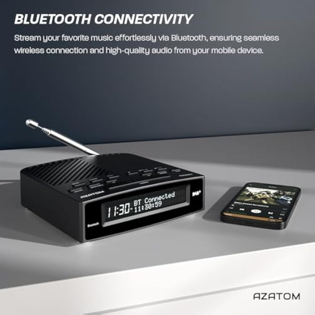 Azatom Horizon 2 DAB+ FM Radio | Dual Alarm Clock with Bluetooth & USB