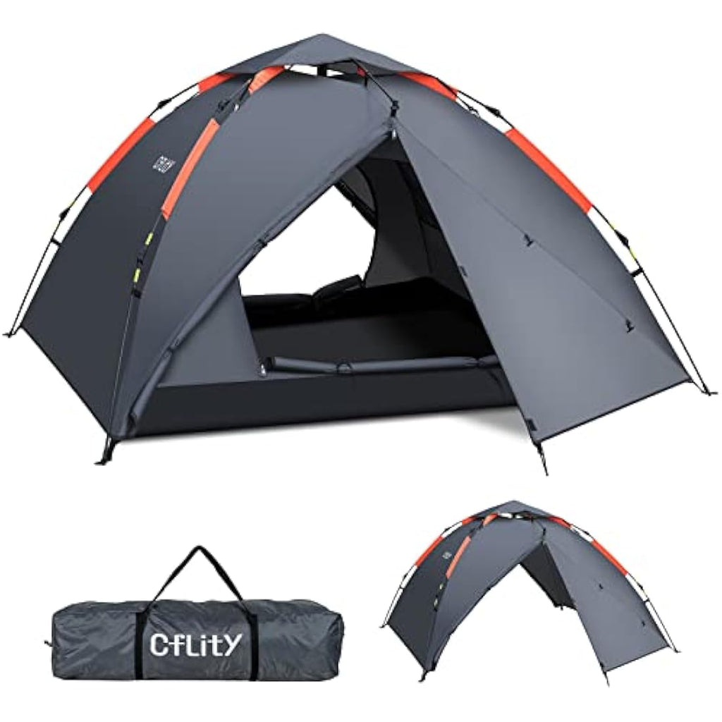 Cflity 3-Person Instant Pop Up Tent – Waterproof 4-Season Dome Tent