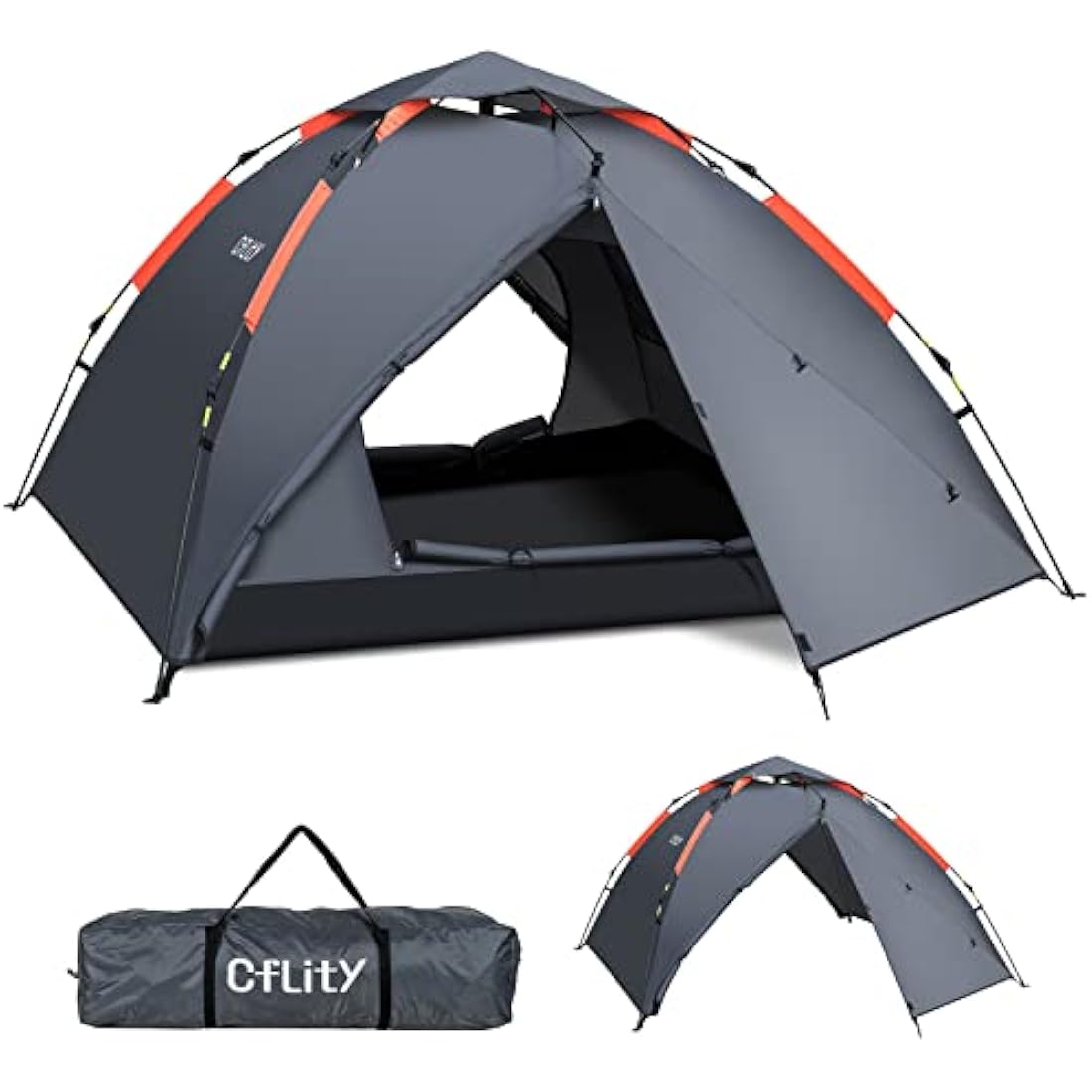 Cflity 3-Person Instant Pop Up Tent – Waterproof 4-Season Dome Tent