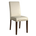 Bolero Cream Faux Leather Dining Chairs | Stackable Cafe Seating - 2pk