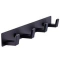 BOOKARROW Matte Black Bathroom Towel Hooks | 4-Pack Stainless Steel